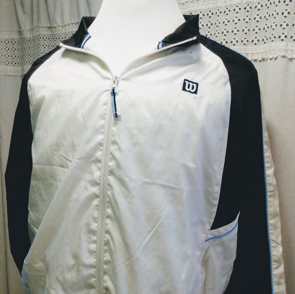 Vintage Wilson's Windbreaker Jacket Mens M Black W